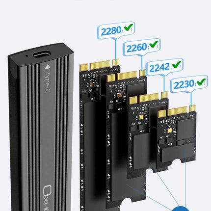 OXHORN UM-311B USB C 3.2 Gen 2 M.2 NVMe Enclosure Black