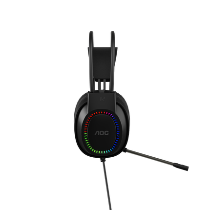 AOC ACG2500BK Wired RGB USB Gaming Stereo Headset 2M Cable Black