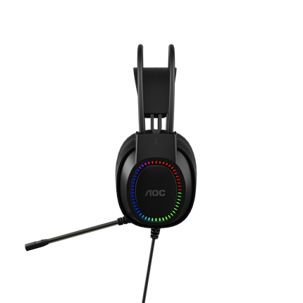 AOC ACG2500BK Wired RGB USB Gaming Stereo Headset 2M Cable Black