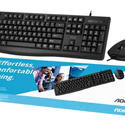AOC KM170B/97 Wired Home & Office Keyboard + Mouse Combo 1.5M cables Black