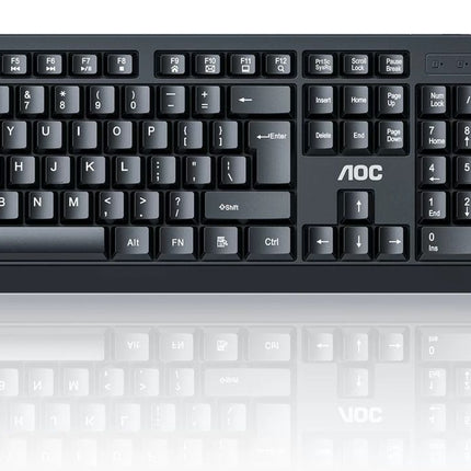 AOC KM210B/97 Home & Office Wireless Keyboard & Mouse Combo 2.4G USB Black