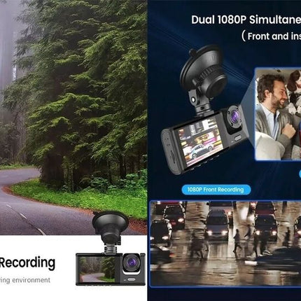 BDI C309 3-Camera 1080P Front & 720P Inside 2 Inch Screen + 480P Back Dash Cam