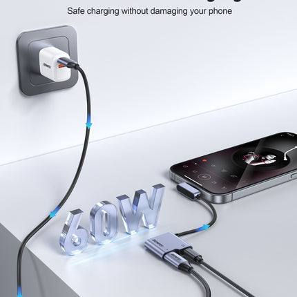 BENFEI 000413GY USB-C to USB-C Audio Headphone + Data Transfer and Charging Adapter