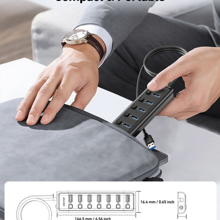 BENFEI 000425BK USB3.0 to 7 Port USB3.0 HUB (Black)