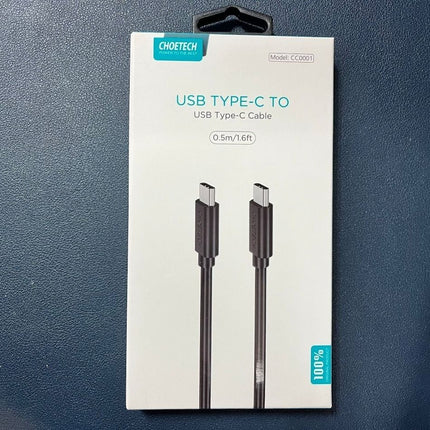 CHOETECH CC0003 USB-C to USB-C Cable 2M Black