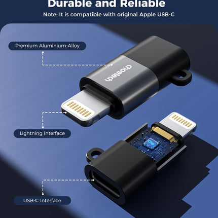 CHOETECH CR-001-GY Mfi iPhone to USB-C USB Adapter - Black