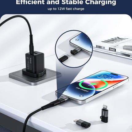 CHOETECH CR-001-GY Mfi iPhone to USB-C USB Adapter - Black