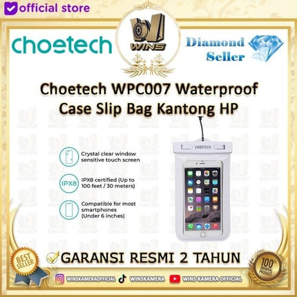 CHOETECH WPC007 Universal WaterProof Cell Phone Pouch Pouch Bag (8-inch/White)