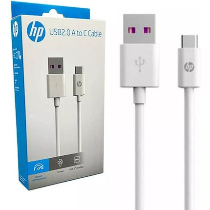 HP DHC-TC100 USB-A to USB-C Cable, Charge and Sync, 1M, White
