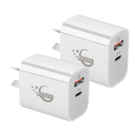 BDI 25W PD Quick Charger AU plug with USB and Type C Port  SDC-25WACB -2pack