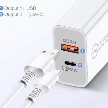 BDI 25W PD Quick Charger AU plug with USB and Type C Port  SDC-25WACB -2pack