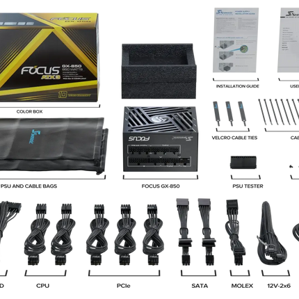 Seasonic 850W Focus GX-850 V4 Fully-Modular 80 PLUS Gold ATX3.1/PCIe 5.1 PSU SRP-FGX851-A5A32SF