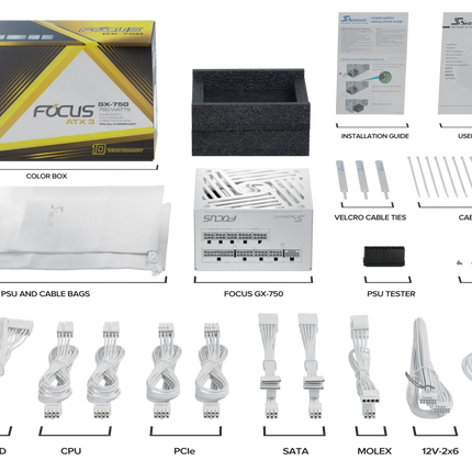 Seasonic 750W FOCUS GX-750 V4 White ATX 3.1