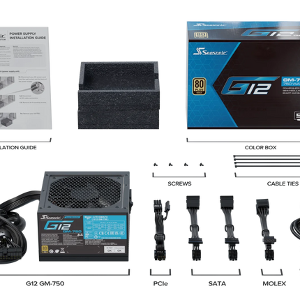 Seasonic 750W G12 V1.5 GM-750 Semi-Modular 80 PLUS Gold ATX PSU