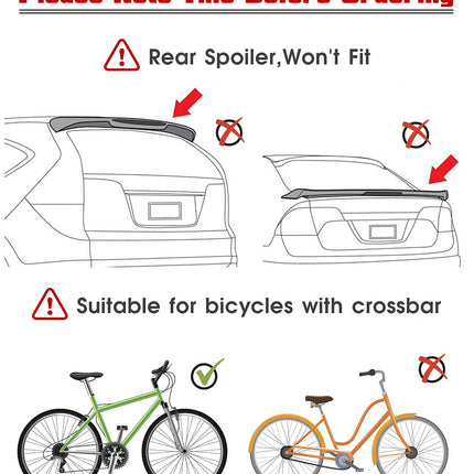 3 Bike Universal Cycle Bicycle Car Rear Carrier Rack Hanger Mount for Car Sedan Hatchback Minivan SUV