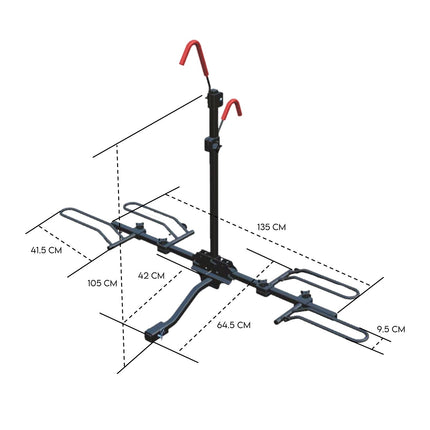 2 Bicycle Bike Rack Rear Car Carrier 2" Hitch Mount Platform Foldable