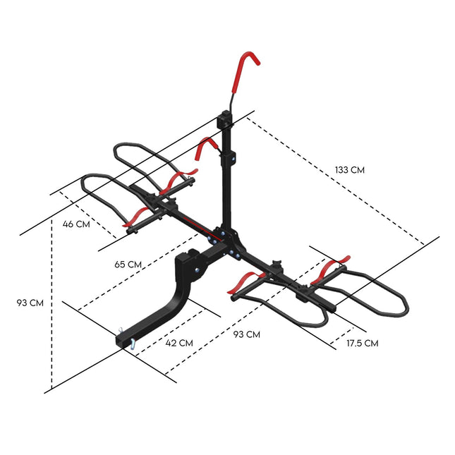 2 Bike Rack for Car SUV Rear Bicycle Holder Carrier Hitch Mount Platform Holder