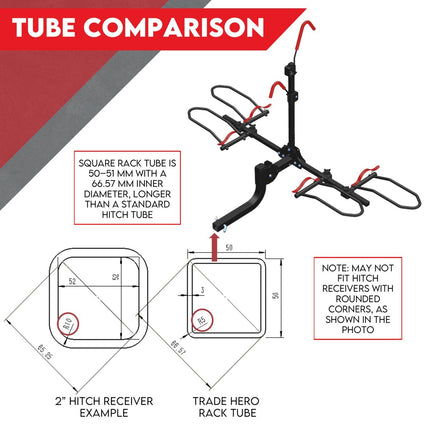 2 Bike Rack for Car SUV Rear Bicycle Holder Carrier Hitch Mount Platform Holder