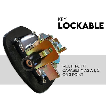 Whale Tail T Handle Lock Latch Compression Lock Trailer Toolbox Black Chrome