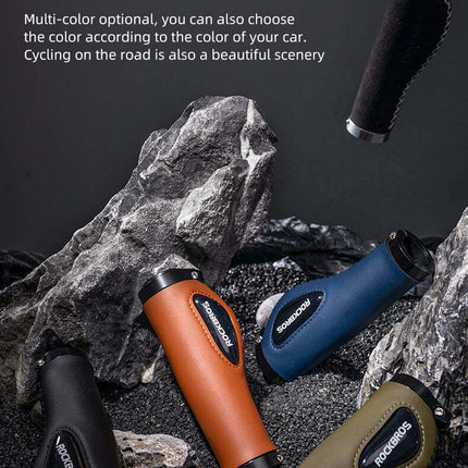 Deluxe Hand Grips Shock Absorbing Rockbros MTB Mountain Bike Tourer Double Lock BLUE Handlebar Grips Anti-skid 2.22cm
