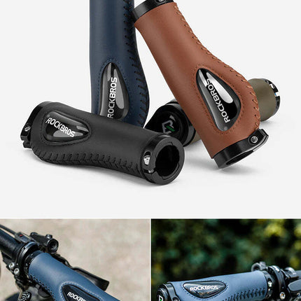 Deluxe Hand Grips Shock Absorbing Rockbros MTB Mountain Bike Tourer Double Lock BLUE Handlebar Grips Anti-skid 2.22cm
