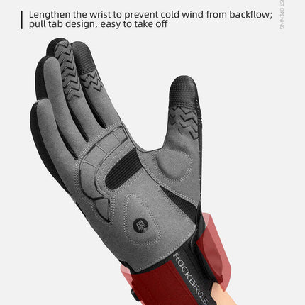MTB Heated Gloves Large for Mountain Road Bike Breathable Winter Autumn Cycling Camping Running Outdoor Sport Rockbros