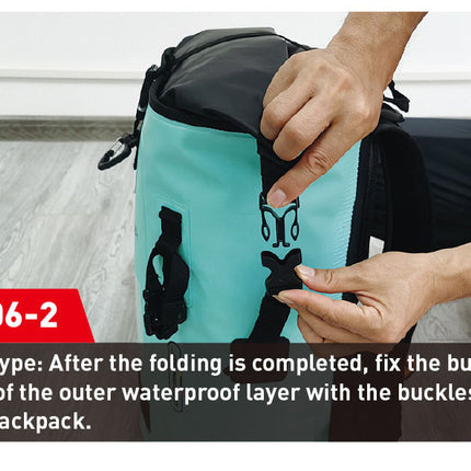 NOOYAH IPX8 Waterproof Bike Cycle Outdoor Sports Backpack Double-Layer Waterproof Bag  MINT GREEN