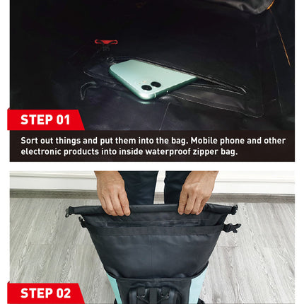NOOYAH IPX8 Waterproof Bike Cycle Outdoor Sports Backpack Double-Layer Waterproof Bag  MINT GREEN