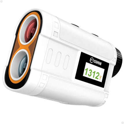 Golf Rangefinder with Slope, CIGMAN 1312 Yards Range Finder Golf, External Color Display, Flag Lock Vibration, 6X Magnification, Rechargeable Laser Range Finder with Magnetic
