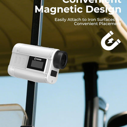 Golf Rangefinder with Slope, CIGMAN 1312 Yards Range Finder Golf, External Color Display, Flag Lock Vibration, 6X Magnification, Rechargeable Laser Range Finder with Magnetic