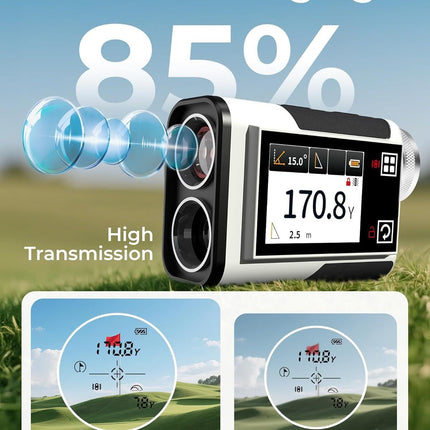 Golf Rangefinder with Slope, CIGMAN 1312 Yards Range Finder Golf, 2.4-inch External Color Touchscreen, Flag Lock Vibration, 6X Magnification, Rechargeable Range Finder, Ideal Golf Accessories