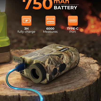 Ultra Long Range & Fast Accuracy: CIGMAN upgraded range finder measures from 5 to 3280 yards with an accuracy of ±1 yard, giving you reliable data in under 1 second. The multi-coated lens and 6x magnification deliver a bright, crisp view, even in dense wo