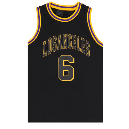 Kid's Basketball Jersey Tank Boys Sports T Shirt Tee Singlet Tops Los Angeles, Yellow - Los Angeles 6, 2