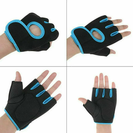 M Size Sports Gloves Weight Lifting Exercise Training Workout Bike Riding Men Women - Black+Pink