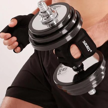 M Size Sports Gloves Weight Lifting Exercise Training Workout Bike Riding Men Women - Black+Pink