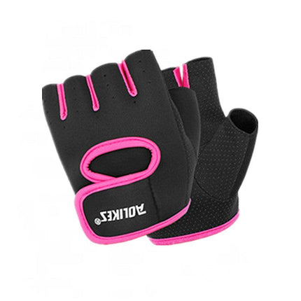 L Size Aolikes Sports Gloves Weight Lifting Exercise Training Workout Bike Riding - Black