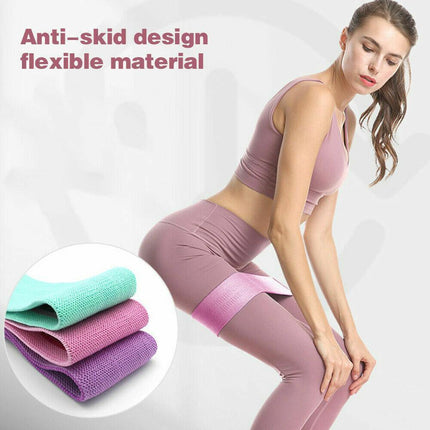 8x64CM Resistance Booty Bands Hip Circle Loop Bands Gym Home Exercise Women - Green