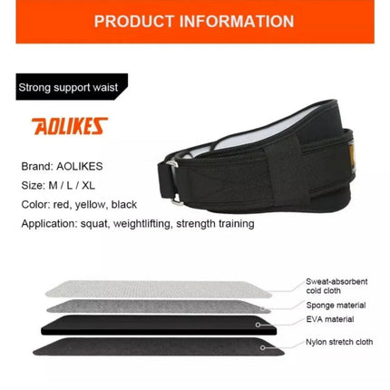 Fitness Weight Lifting Belt Barbell Dumbell Training Back Support Men Women XL - Yellow-XL