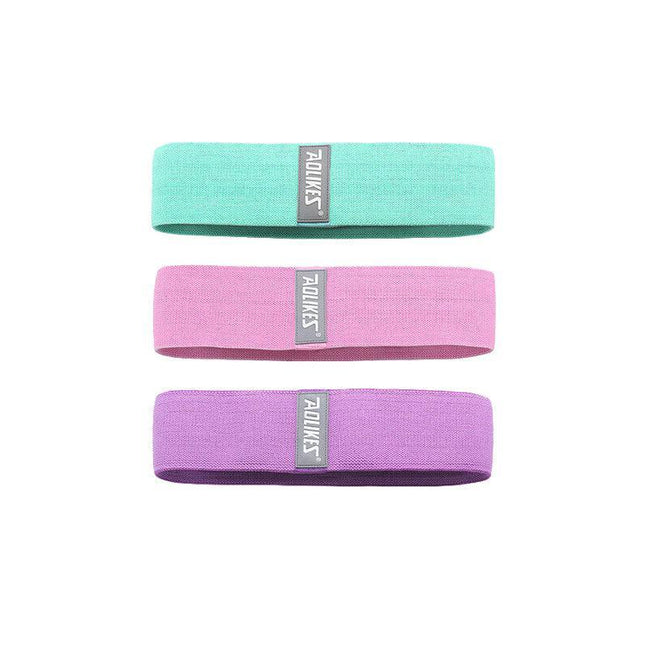 Aolikes Set 3 Resistance Booty Bands Hip Circle Loop Bands Workout Exercise - Set of 3 (Pink,Grey,Black) with Bag