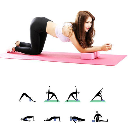 2PCS Yoga Blocks Foam Brick Fitness Exercise Stretch Gym Pilates Tool - Blackish Green