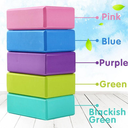 2PCS Yoga Blocks Foam Brick Fitness Exercise Stretch Gym Pilates Tool - Blackish Green