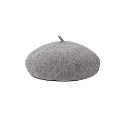 Women Ladies Beanie Wool French Beret Newsboy Hat Cap Winter Warm Hats Girls - Light Grey