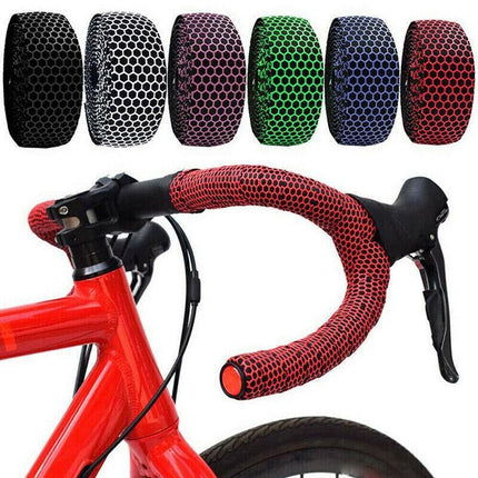 2X Thick Bicycle Handlebar Tape Bar Drop Wrap Mtb Road Bike Anti-Slip Punch - Red