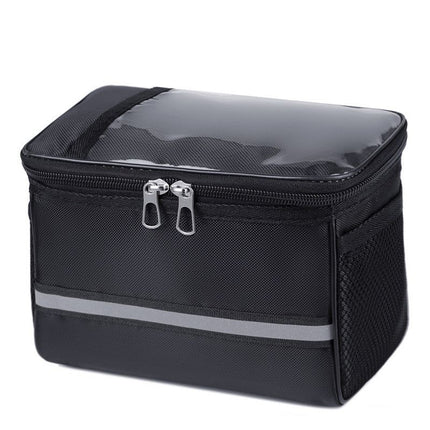 Waterproof Bicycle Handlebar Bag with Touchscreen Phone Pocket and Reflective Strip
