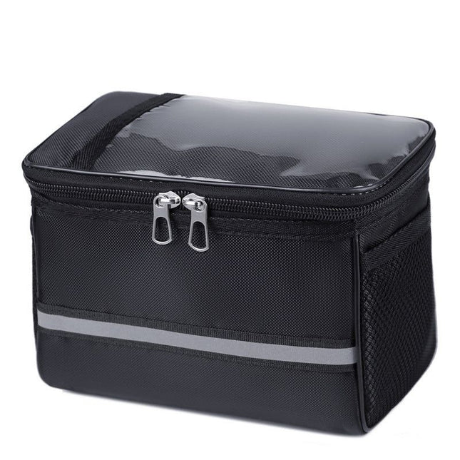 Waterproof Bicycle Handlebar Bag with Touchscreen Phone Pocket and Reflective Strip