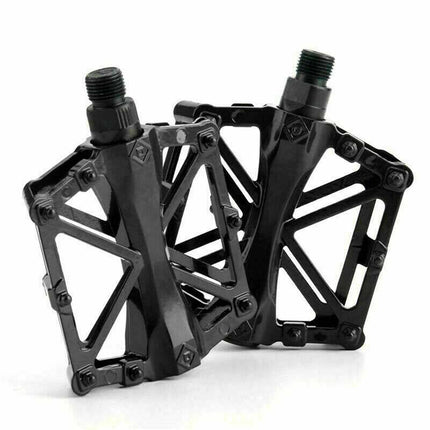 Bike Pedals Alloy Mountain Road MTB Colored Bicycle Nonslip Cycling Pedals 9/16" - Red