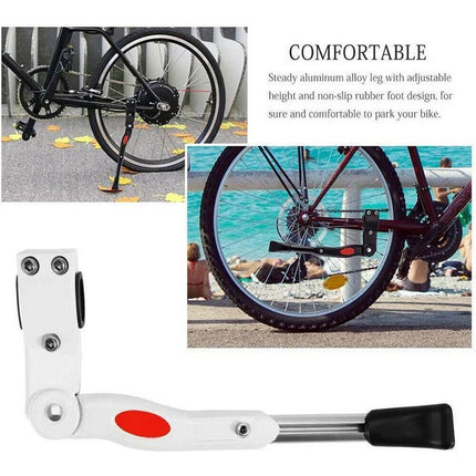 Rear Adjustable Kickstand for Mountain Bicycle Road Bike Parking Support Leg - Black
