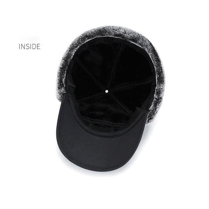 Winter 3 In 1 Thermal Fur Lined Trapper Bomber Hat With Ear Flap Face Mask Cap