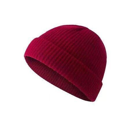Men Women Mini Fisherman Beanie Winter Spring Hat Soft Knitted Docker Skull Cap - Beige