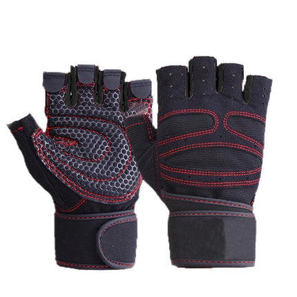 XL Size Aolikes Weight Lifting Gloves Gym Bodybuilding Fitness Workout Cycling Crossfit - One Pair Grey